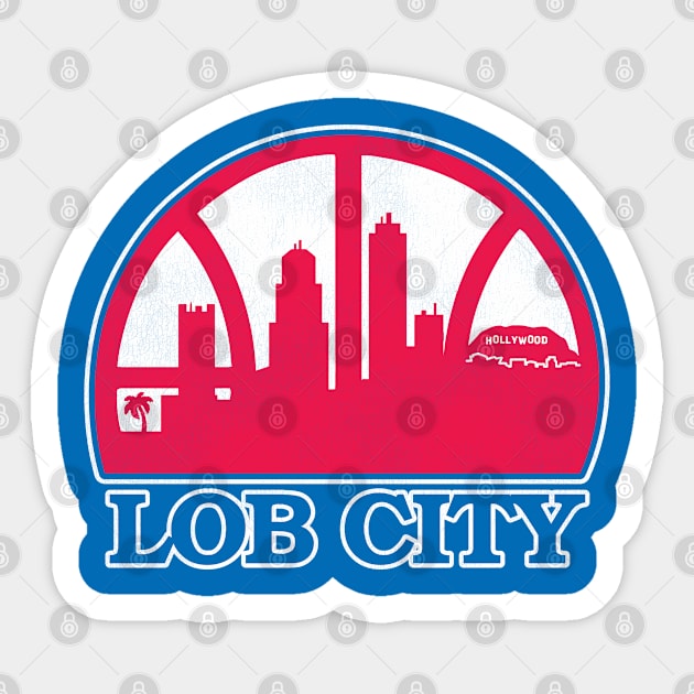 Lob City Basketball Skyline Sticker by darklordpug